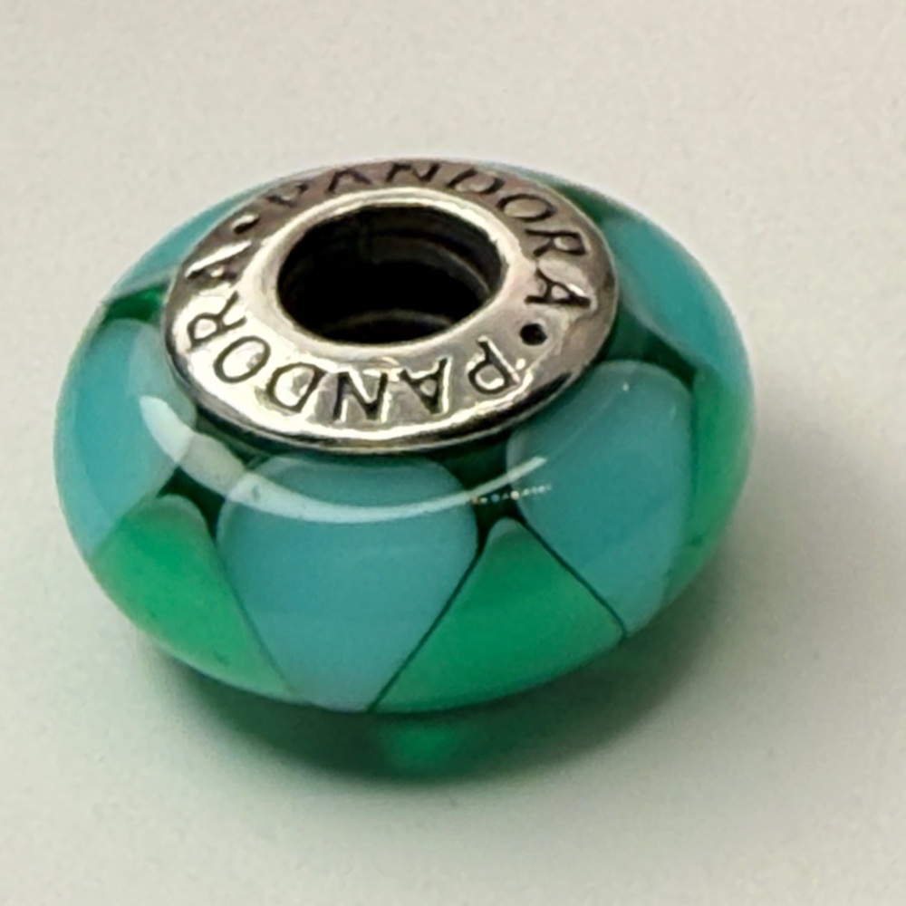 Pandora Murano Charm Mermaid Green Aqua Glass Sterling ALE 925